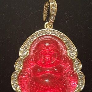 Red Acrylic Buddha Pendant